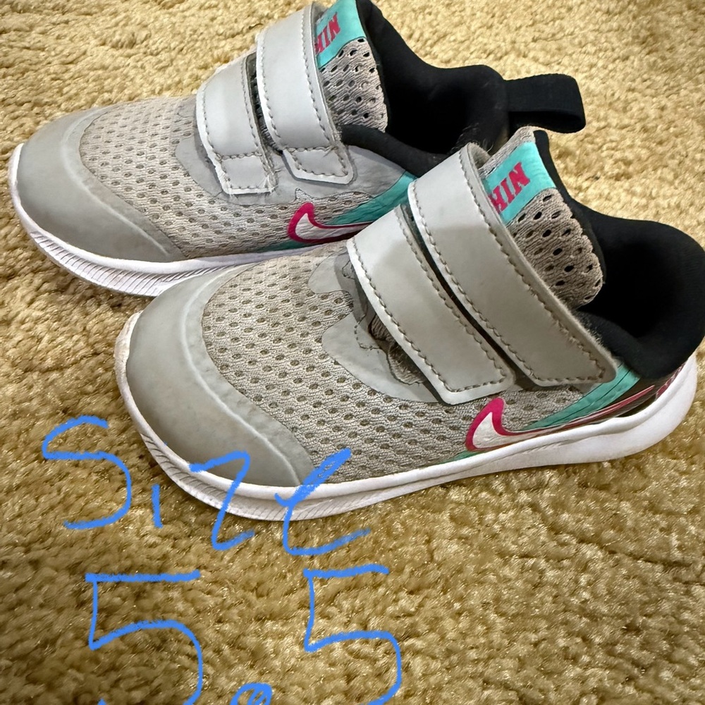 Nike Kids Gray and Pink Sneakers